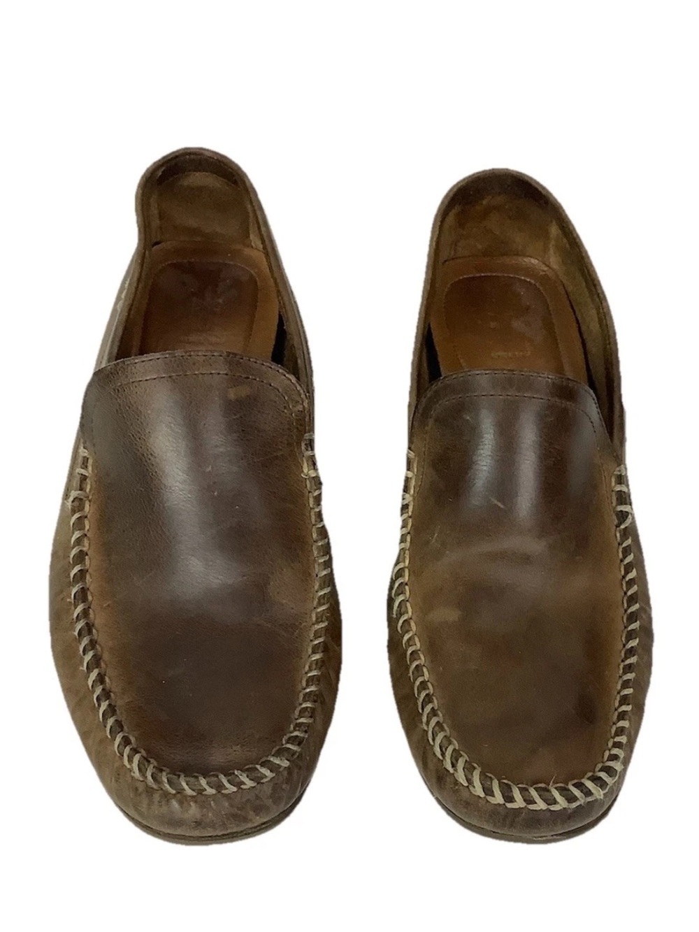 Frye Mens Sz 9.5 Leather Driving Moccasin Comfort Slip On Brown Loafers